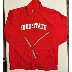Nike Team Ohio State Buckeyes OSU‎ Red Full Zip Track Jacket Men's Large
